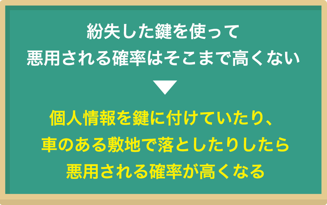 紛失した車の鍵で悪用されることはあるのか