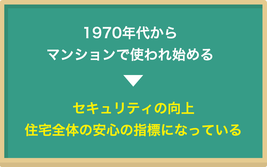 1970年代以降、マンションのエントランスに設置され始めたオートロック