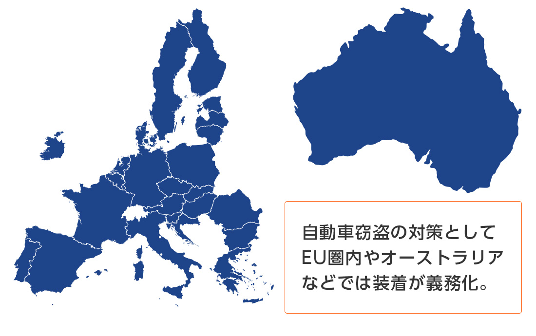 欧米諸国では車へのイモビライザーの装着義務化が進んでいる