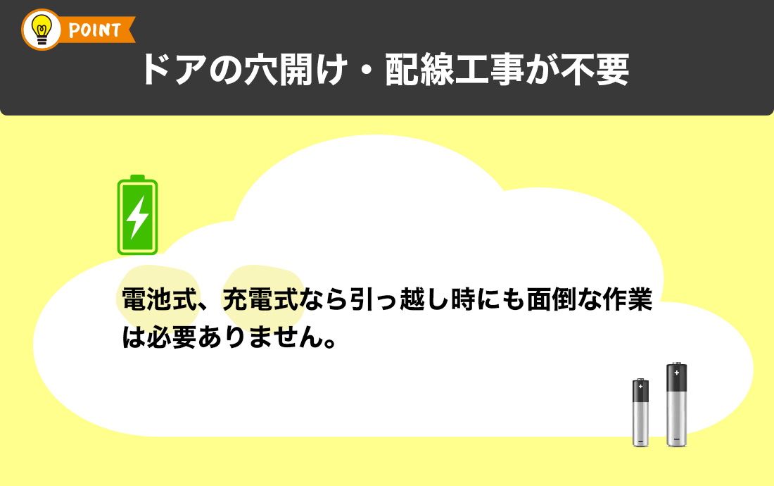 電池式、充電式オートロックなら手軽